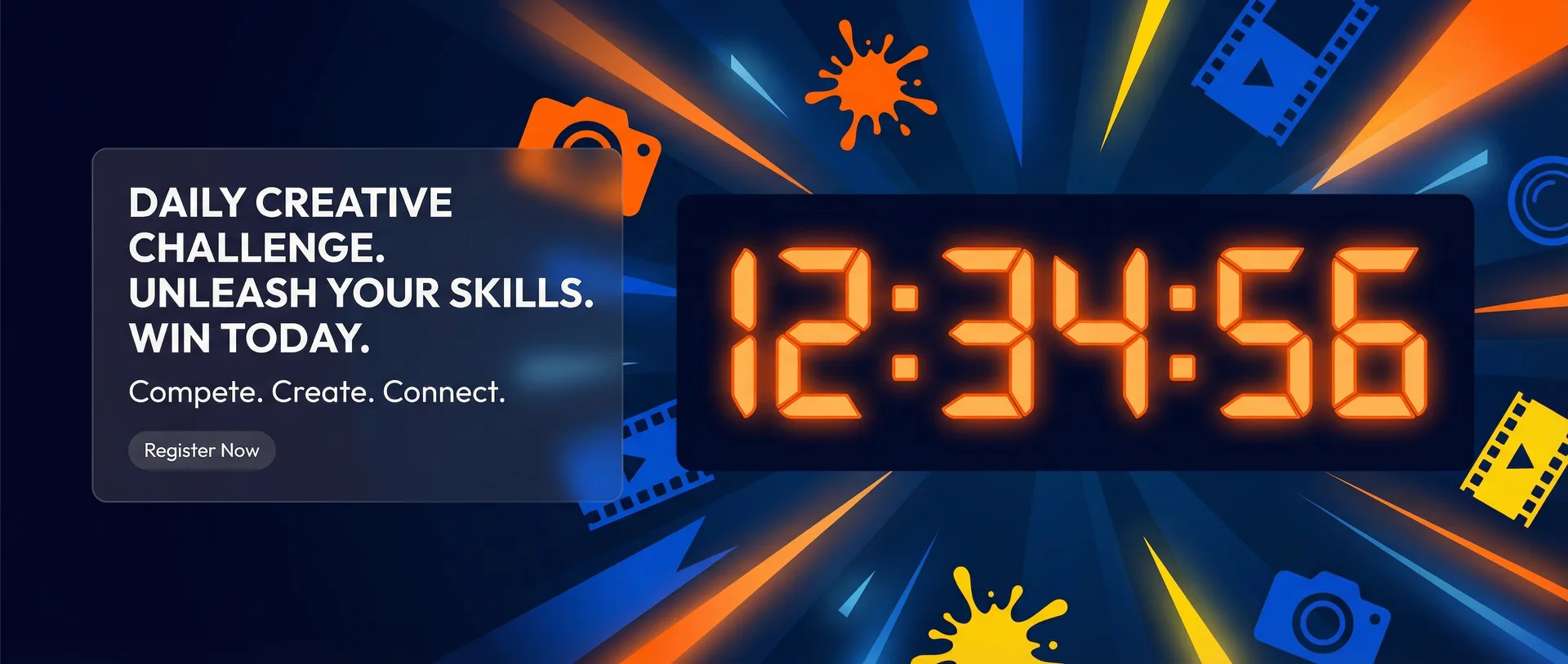 必撸大赛 每日创意比赛倒计时横幅